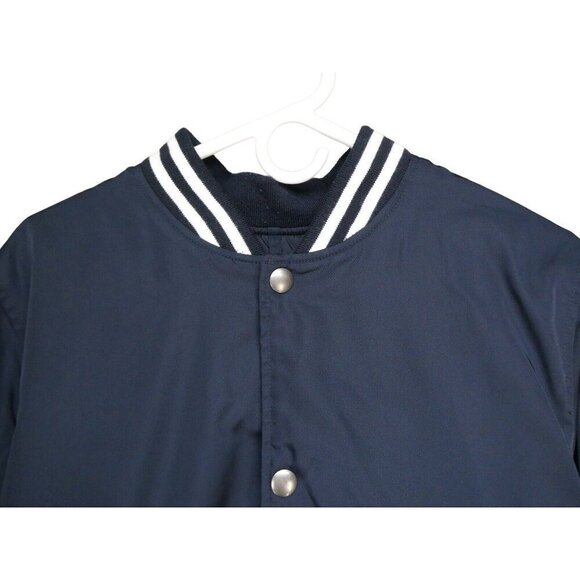 Abercrombie & Fitch Varsity Bomber Stadium jacket Men size M navy‎ blue preppy - Picture 3 of 8